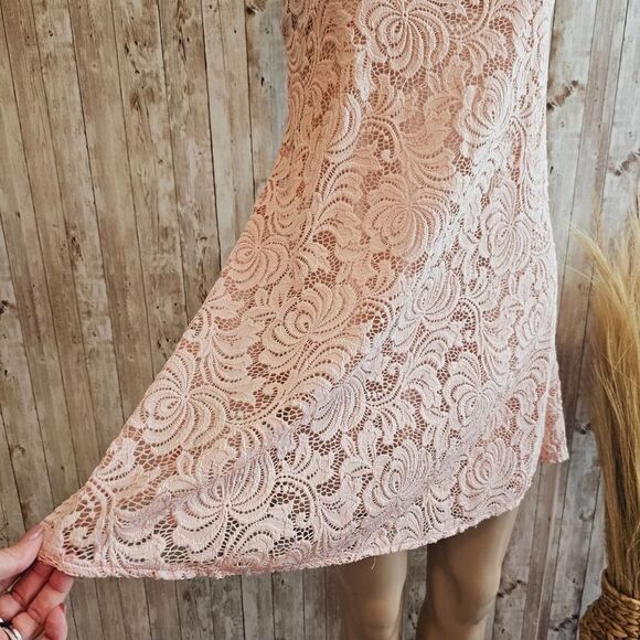 Emerald Sundae Pink Lace Spaghetti Strap Mini Dress Size S - Picture 5 of 8